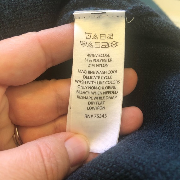 Tahari Blue & Green Tartan Plaid Mock Neck Sweater Small - Picture 5 of 5